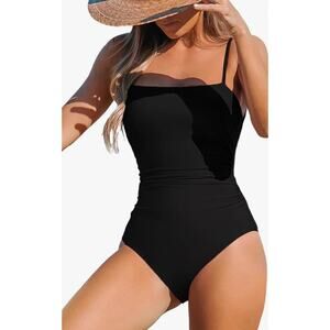 CUPSHE NWT Swimsuit One Piece Bathing Suit Square Neck Tummy Control XS Resort